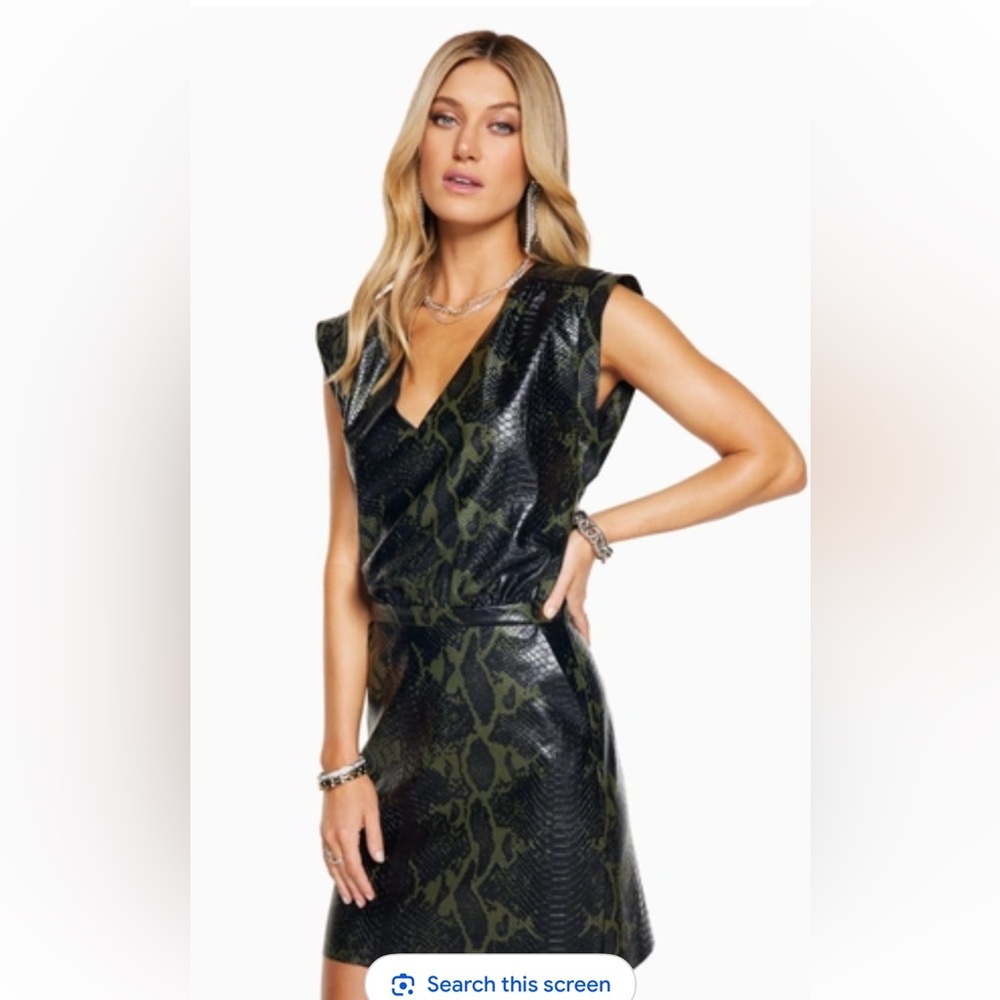 Ramy Brook Cherie V-neck Snakeskin Print Mindress NWOT